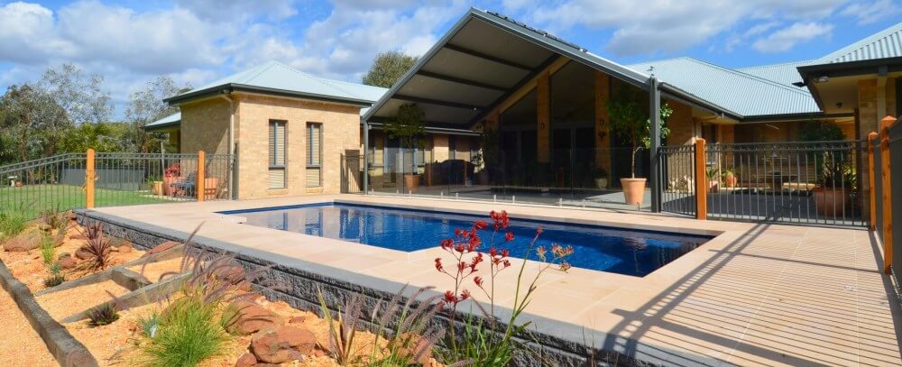 Pavers around the swimming pool