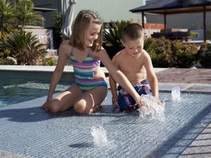 Compass Pools Australia X-Trainer 8.2m in Quartz with Sunpod and Bubblers Installed by Local Pools and Spas